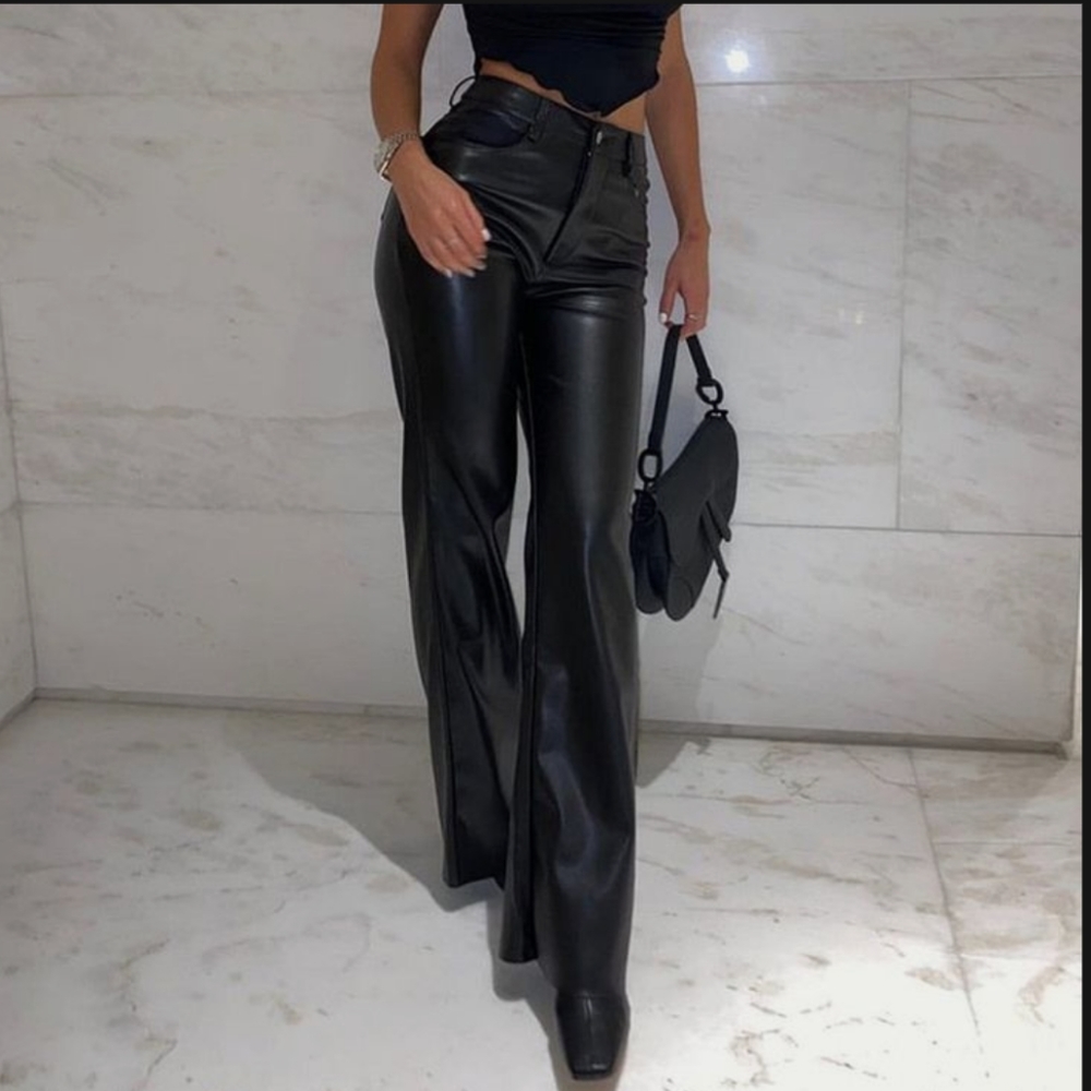 NWT ZARA FAUX LEATHER FRANCOISE PANTS